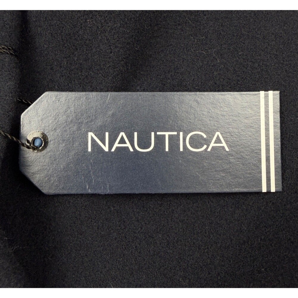$450 NEW NAUTICA Mens 42R Navy Wool Cashmere Classic 38" Long OverCoat Jacket - Picture 6 of 11